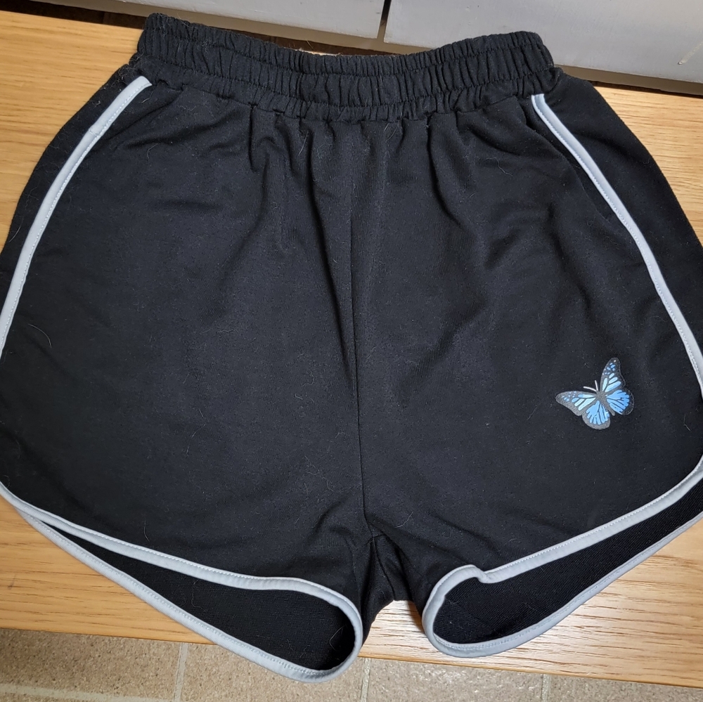 Black Shorts with Butterfly